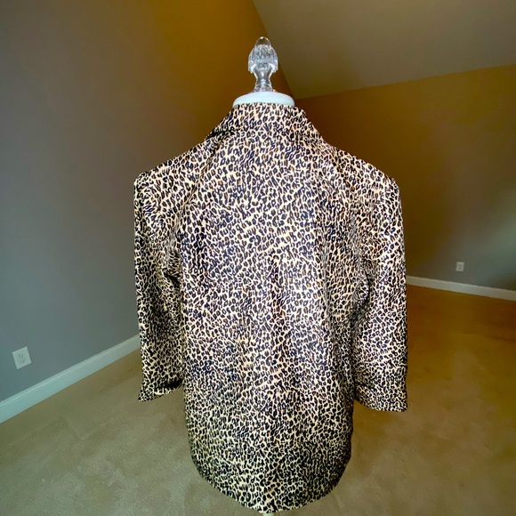 Leopard Print Silkland 100% Silk Jacket / Coat /Blazer. Size 8 - Picture 2 of 4